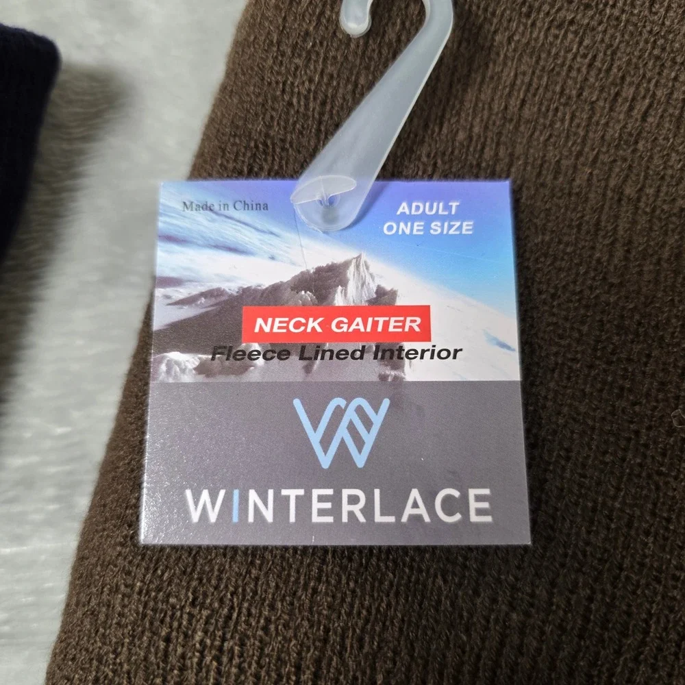 Winterlace‎ Neck Gaiter Fleece Lined Knit Warmer Adult One Size Multi New